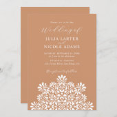 Rising Boho Indian Fusion Floral Mandala Wedding Einladung (Vorne/Hinten)