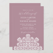 Rising Boho Indian Fusion Floral Mandala Wedding Einladung (Vorne/Hinten)