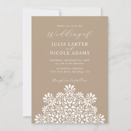 Rising Boho Indian Fusion Floral Mandala Wedding Einladung