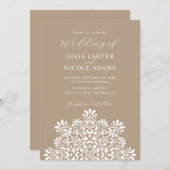 Rising Boho Indian Fusion Floral Mandala Wedding Einladung (Vorne/Hinten)