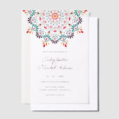 Rising Boho Indian Fusion Floral Mandala Wedding Pergament Einladungen (Versetzt)