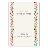 Rising Boho Indo Floral Mandala Wedding Place Card Tischnummer (Vorderseite)