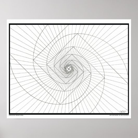 Rising Deosil Fibonacci Spiralfarbenposter Poster (Vorne)