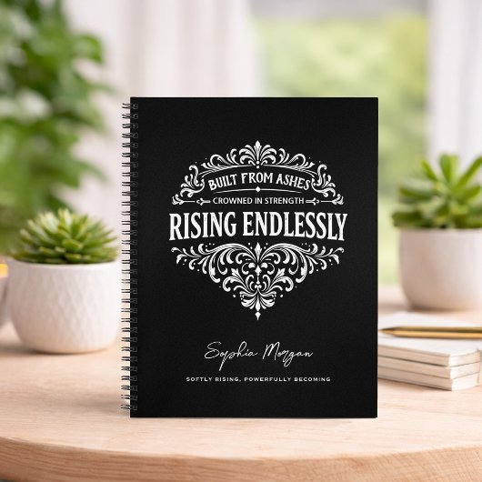 Rising Endlessly Women Vintage Typography Notizblock