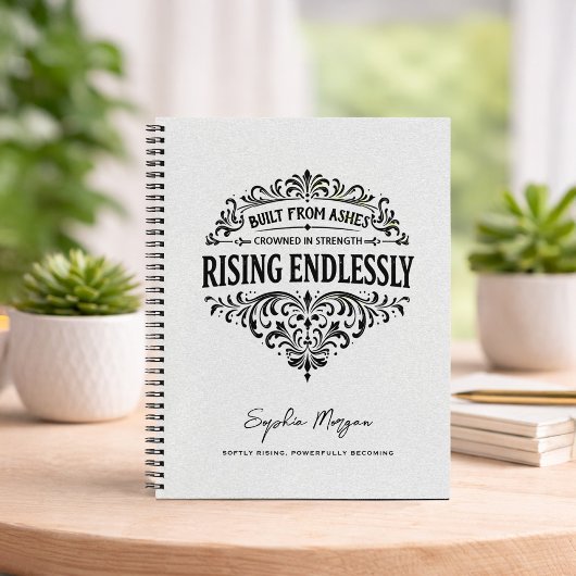 Rising Endlessly Women Vintage Typography Notizblock