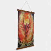 Rising Phoenix Fire Bird Bold Flame Mythical Wandteppich Mit Holzrahmen (Gewinkelt)