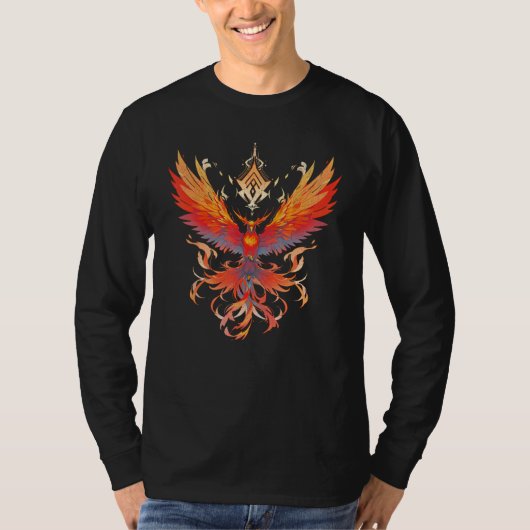Rising Phoenix Fire Fenix Symbol of Rebirth and S T-Shirt (Vorderseite)