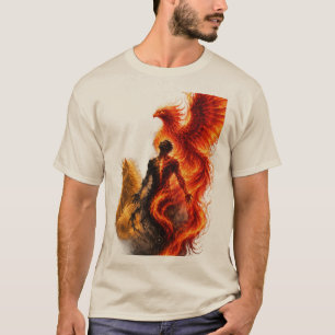Rising Phoenix Flame Grafik T-Shirt für Herren