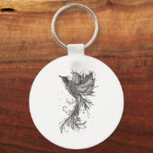 Rising Phoenix Lineart Key Chain Schlüsselanhänger (Vorderseite)