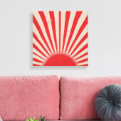 Rising Sun Background – Retro Vintage Rays Leinwanddruck (Insitu (Wohnzimmer))