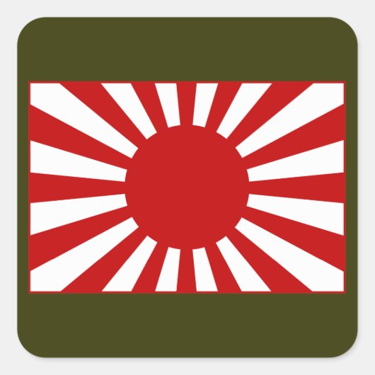Rising Sun Flag 3 Quadratischer Aufkleber (Vorderseite)