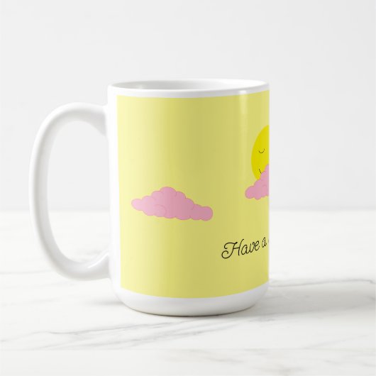 Rising Sun with Pink Clouds: Yellow Kaffeetasse (Links)