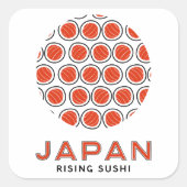 Rising Sushi Quadratischer Aufkleber (Vorderseite)
