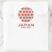 Rising Sushi Quadratischer Aufkleber (Tasche)