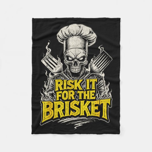 Risk It For The Brisket Funny Bbq Lovers Grill Smo Fleecedecke (Vorderseite)