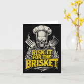 Risk It For The Brisket Funny Bbq Lovers Grill Smo Karte (Gelbe Blume)