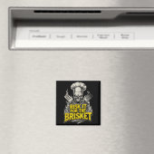 Risk It For The Brisket Funny Bbq Lovers Grill Smo Magnet (In Situ (Geschirrspüler))