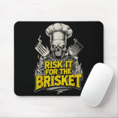 Risk It For The Brisket Funny Bbq Lovers Grill Smo Mousepad (Mit Mouse)