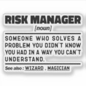 Risk Manager Noun Projektmanagement Cool Aufkleber (Vorderseite)
