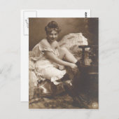 Riskante Vintage französische Foto Postkarte (Vorne/Hinten)