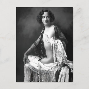 Riskanter Vintage-Flapper-Girl-Französisch-Foto-Po Postkarte