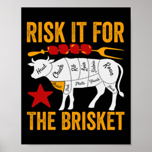 Riskier es für das Brisket Lustige BBQ-Rauchparty Poster