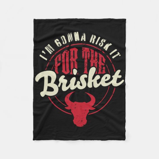 Riskiere es für das Brisket Lustiger Fleischrauche Fleecedecke (Vorderseite)