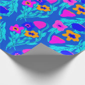 Riso Print Blume Farben hell Geschenkpapier (Ecke)