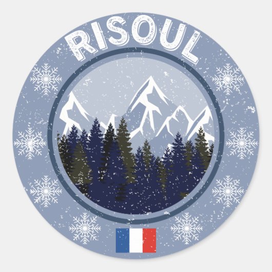 Risoul Skistation Runder Aufkleber (Vorderseite)