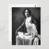 Risque Vintag flapper Girl Französisch Foto Postka Postkarte (Vorne/Hinten)