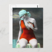 Risqué Vintages Foto Postkarte (Vorne/Hinten)