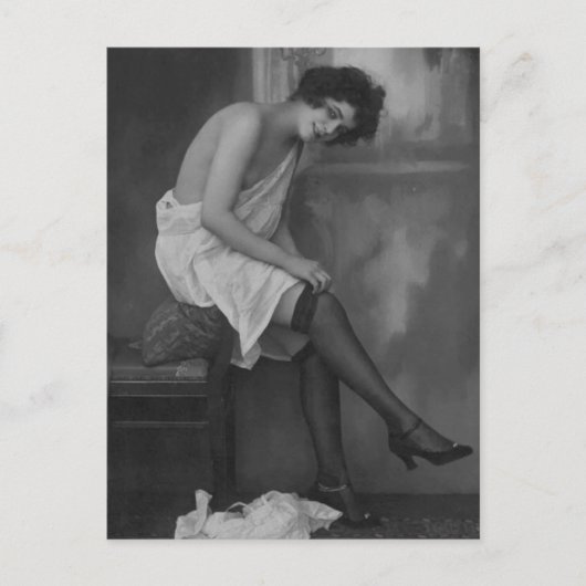 Risqué Vintages Foto Postkarte (Vorderseite)