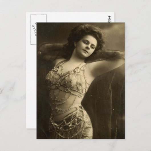 Risqué Vintages Foto Postkarte (Vorne/Hinten)