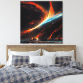 Riss in Interstellar Space Premium Wrapped Canvas Leinwanddruck (Insitu (Schlafzimmer))
