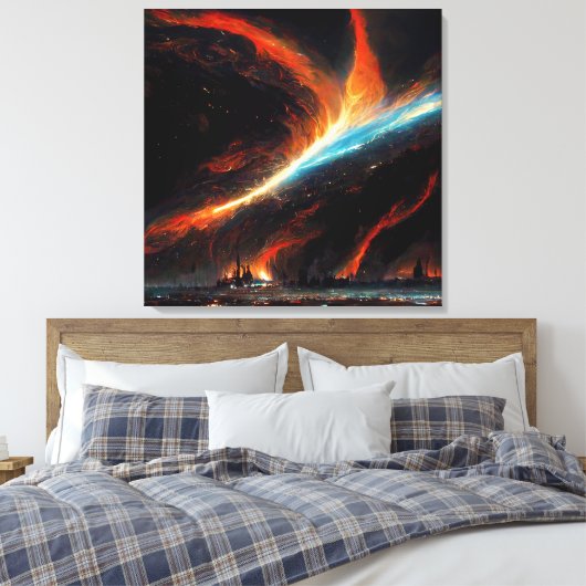 Riss in Interstellar Space Premium Wrapped Canvas Leinwanddruck (Insitu (Schlafzimmer))