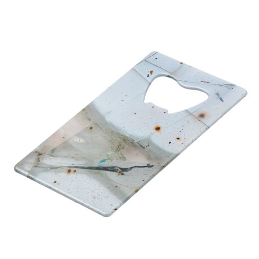 Rissbildung Kreditkartenflaschenöffner (Vorderseite Schrägansicht)