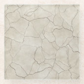 Risse auf beigem texturiertem Hintergrund Glasuntersetzer (Vorderseite)