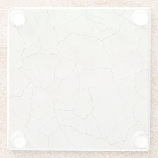 Risse auf beigem texturiertem Hintergrund Glasuntersetzer (Rückseite)