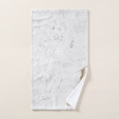 Risse aus weißem und goldenem Marmor | Monogramm Badhandtuch Set (Handtuch)