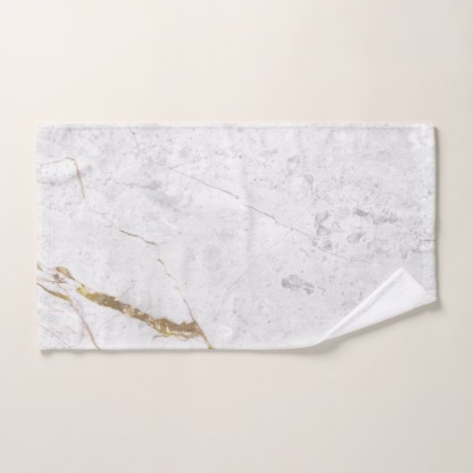 Risse aus weißem und goldenem Marmor | Monogramm Badhandtuch Set (Handtuch)