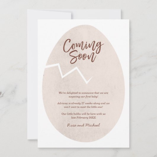 Risse Ei Baby kommt bald Ankündigung (Vorderseite)