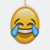 Risse Freude emoji lustigen doppelten Keramikornament (Rechts)