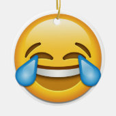 Risse Freude emoji lustigen doppelten Keramikornament (Vorne)