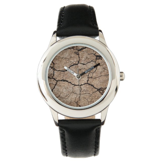 Risse getrocknete Mude Armbanduhr (Vorderseite)