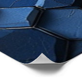 Risse HexagonalTiles: Abstrakt Blue Geometric Poster (Ecke)