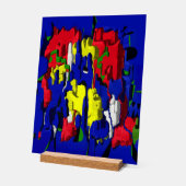 Risse im Blau, abstrakt Acrylschild (Winkel)