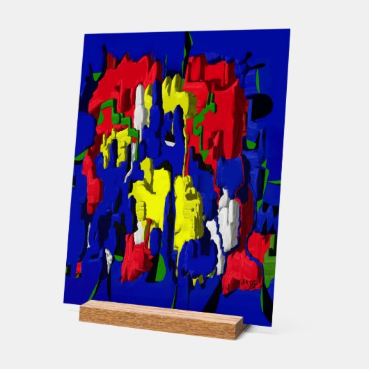 Risse im Blau, abstrakt Acrylschild (Winkel)