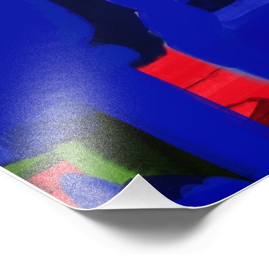 Risse im Blau, abstrakt Fotodruck (Ecke)