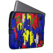 Risse im Blau, abstrakt Laptopschutzhülle (Vorne Rechts)