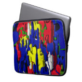 Risse im Blau, abstrakt Laptopschutzhülle (Vorderseite Links)